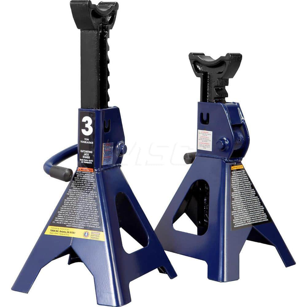TCE - Jack Stands & Tripods; Jack Stand Type: Ratcheting Jack Stand ; Load Capacity (Lb.): 6000.000 ; Load Capacity (Ton): 3 (Inch); Minimum Height (Inch): 11-1/4 ; Maximum Height (Inch): 16-3/4 ; Additional Information: 2 Year Limited Manufacturer Warra - Exact Tool & Supply