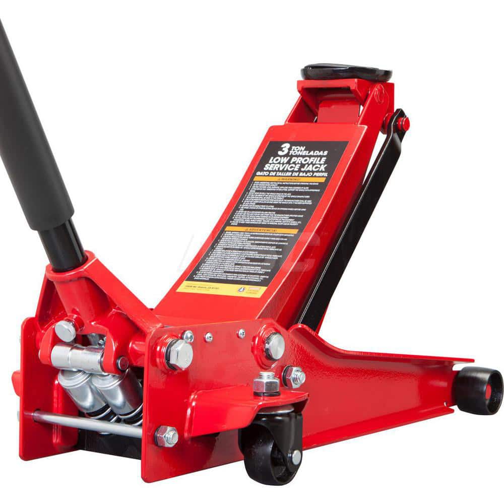 Big Red - Service & Floor Jacks; Type: Floor Jack ; Load Capacity (Ton): 3 Tons ; Load Capacity (Lb.): 6000.000 ; Minimum Height (Inch): 3-1/8 ; Maximum Height (Inch): 20 - Exact Tool & Supply