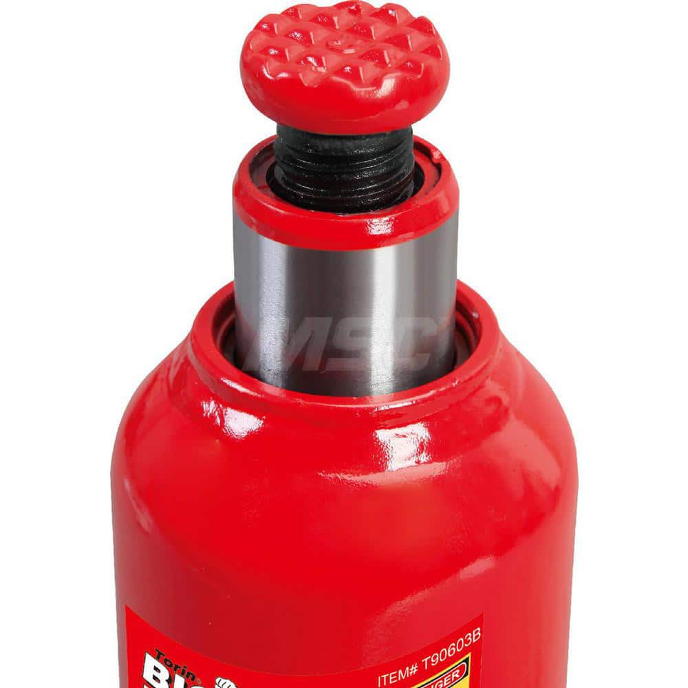 Big Red - Manual Bottle, Screw, Ratchet & Hydraulic Jacks; Type: Hydraulic Bottle Jack ; Load Capacity (Ton): 6 (Inch); Minimum Height (Inch): 8-1/2 ; Minimum Height (Decimal Inch): 8.5000 ; Maximum Height (Decimal Inch): 16.2500 ; Maximum Height (Inch): - Exact Tool & Supply