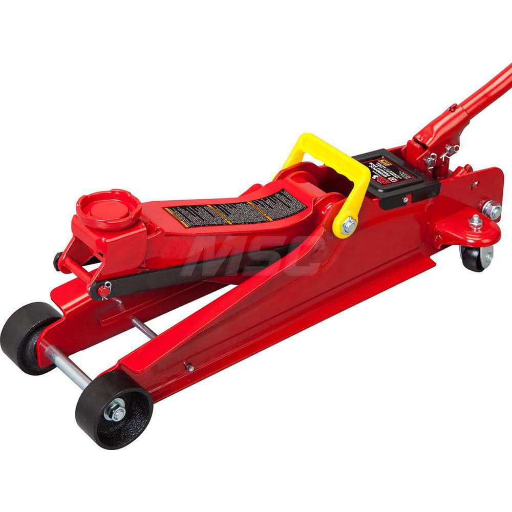 Big Red - Service & Floor Jacks; Type: Service Jack ; Load Capacity (Ton): 2.5 Tons ; Load Capacity (Lb.): 5000.000 ; Minimum Height (Inch): 3-3/8 ; Maximum Height (Inch): 14-15/16 - Exact Tool & Supply