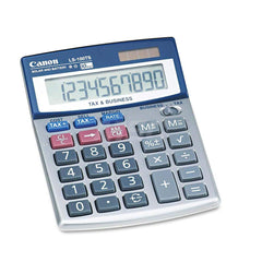 Canon - Calculators; Type: Portable Calculator ; Type of Power: Battery; Solar ; Display Type: 10-Digit LCD ; Color: Blue ; Display Size: 13.5mm ; Width (Inch): 4-1/8 - Exact Tool & Supply
