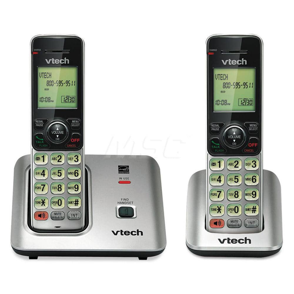 vtech - Office Machine Supplies & Accessories; Office Machine/Equipment Accessory Type: Cordless Phone System ; For Use With: Office Use ; Contents: (1) Base; (1) Additional Handset ; Color: Black; Silver - Exact Tool & Supply