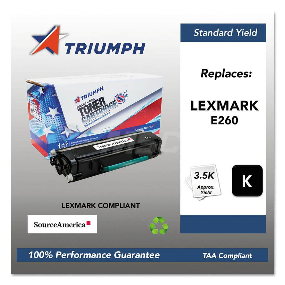 TRIUMPH - Office Machine Supplies & Accessories; Office Machine/Equipment Accessory Type: Toner Cartridge ; For Use With: Lexmark E260D; E260DN; E360D; E360DN; E460DN; E460DW; E462DTN ; Color: Black - Exact Tool & Supply