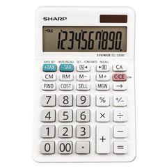 Victor - Calculators; Type: Desktop Calculator ; Type of Power: Battery; Solar ; Display Type: 10-Digit LCD ; Color: White ; Display Size: 18mm ; Width (Decimal Inch): 3.8100 - Exact Tool & Supply