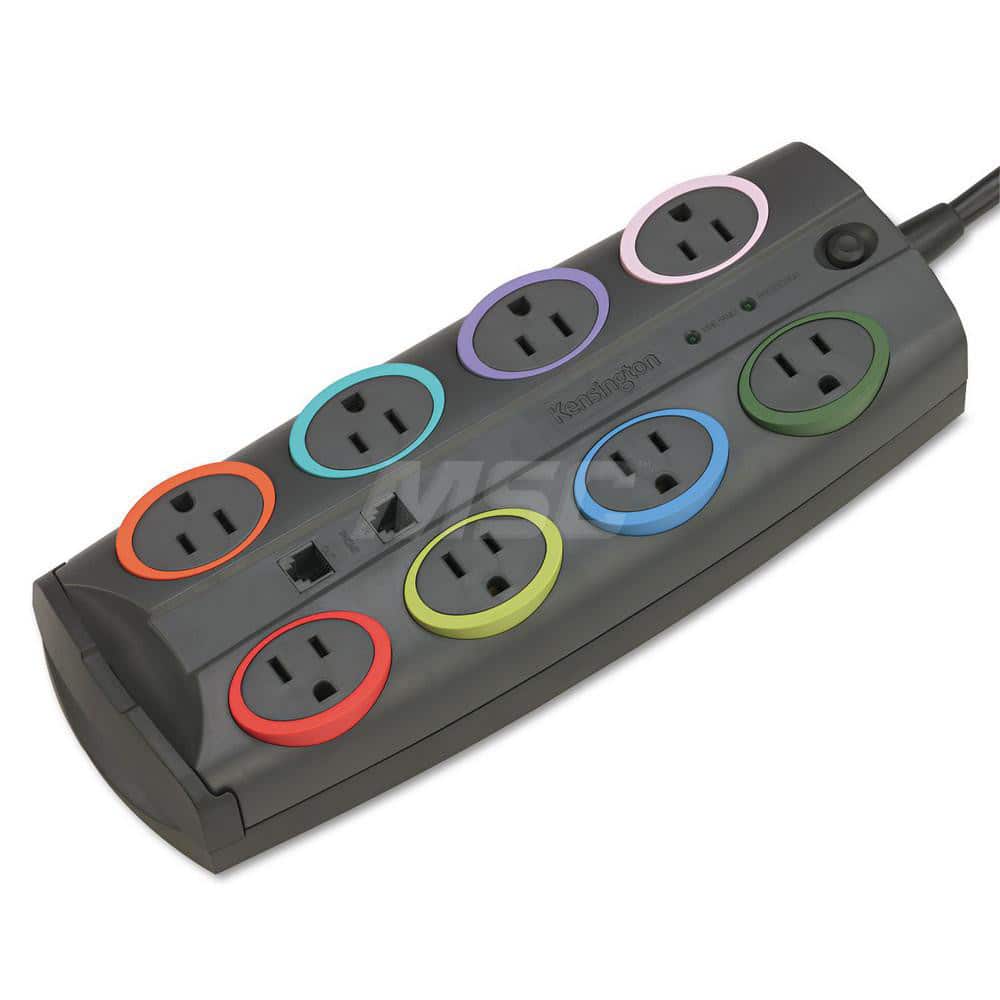 ACCO - Power Outlet Strips; Amperage: 15 ; Voltage: 120 ; Number of Outlets: 8 ; Material: ABS Plastic ; Mounting Type: Floor ; Cord Length (Feet): 8 - Exact Tool & Supply