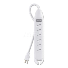 Belkin - Power Outlet Strips; Amperage: 15 ; Voltage: 125 ; Number of Outlets: 6 ; Material: Plastic ; Mounting Type: Floor ; Cord Length (Feet): 12 - Exact Tool & Supply