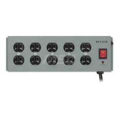 Belkin - Power Outlet Strips; Amperage: 15 ; Voltage: 330 ; Number of Outlets: 10 ; Material: Metal ; Mounting Type: Floor ; Cord Length (Feet): 15 - Exact Tool & Supply