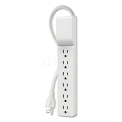 Belkin - Power Outlet Strips; Amperage: 15 ; Voltage: 330 ; Number of Outlets: 6 ; Material: Plastic ; Mounting Type: Floor ; Cord Length (Feet): 10 - Exact Tool & Supply