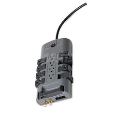 Belkin - Power Outlet Strips; Amperage: 15 ; Voltage: 125 ; Number of Outlets: 12 ; Material: Plastic ; Mounting Type: Floor ; Cord Length (Feet): 8 - Exact Tool & Supply