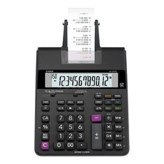 Casio - Calculators; Type: Printing Calculator ; Type of Power: Battery ; Display Type: 12-Digit LCD ; Color: Black; Red ; Display Size: 12mm ; Width (Decimal Inch): 9.5000 - Exact Tool & Supply