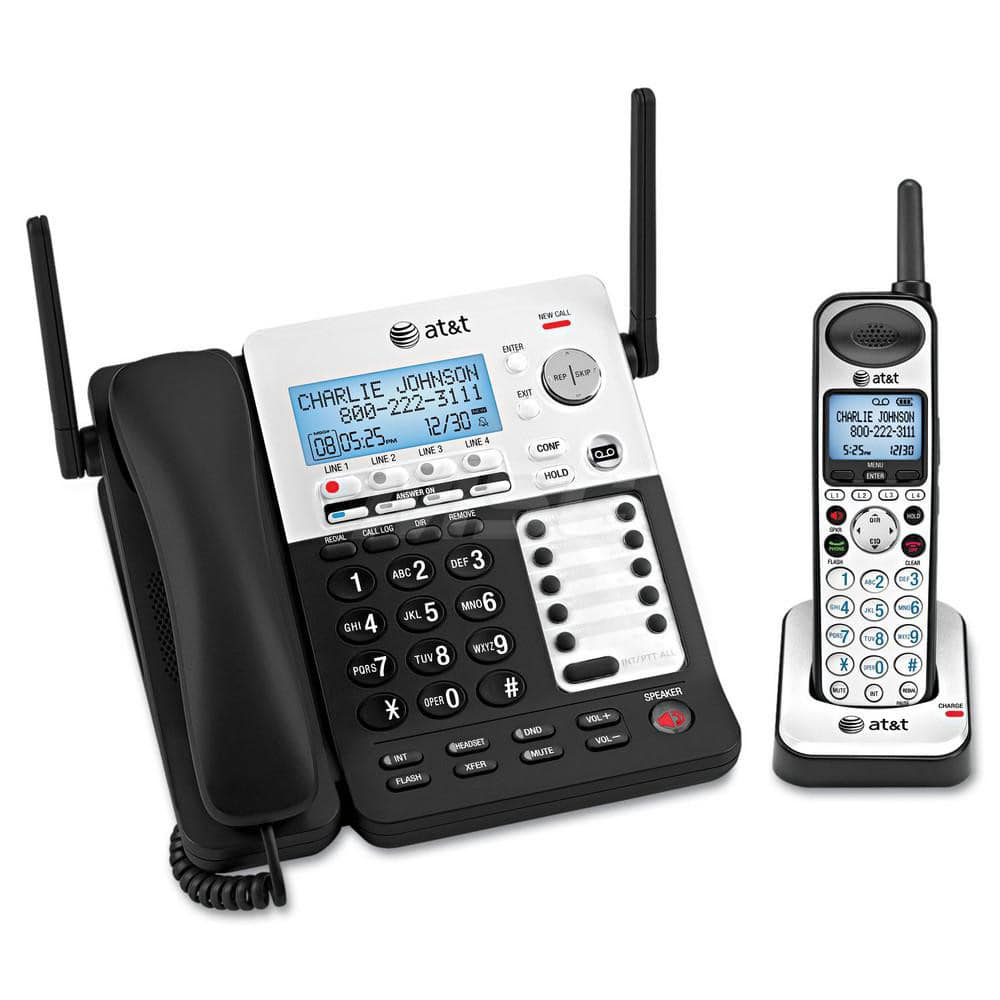 vtech - Office Machine Supplies & Accessories; Office Machine/Equipment Accessory Type: 4-Line Phone/Answering System ; For Use With: Office Use ; Contents: 1 Corded/1 Cordless Handset ; Color: Silver; Black - Exact Tool & Supply