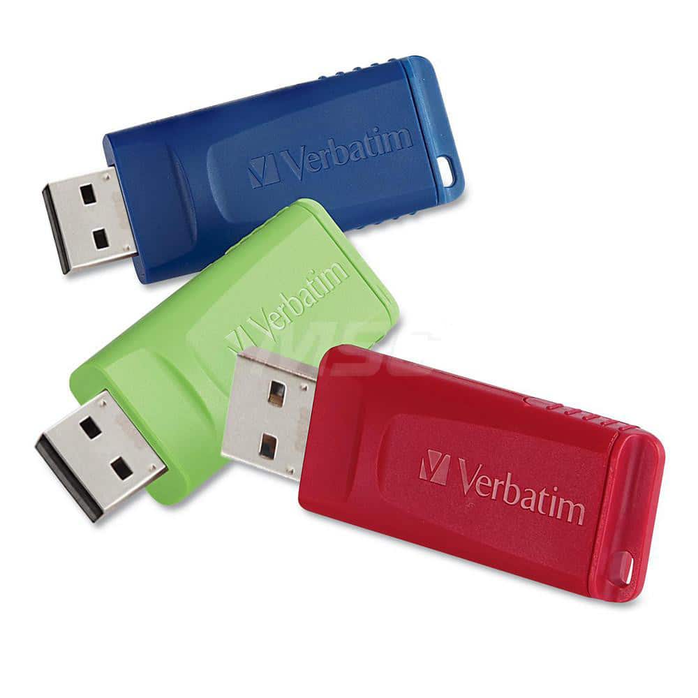 Verbatim - Office Machine Supplies & Accessories; Office Machine/Equipment Accessory Type: Flash Drive ; For Use With: Windows XP Vista & 7 & Higher; Mac OS X 10.1 & Higher; Linux kernel 2.6 & Higher ; Storage Capacity: 16GB ; Color: Blue; Green; Red - Exact Tool & Supply