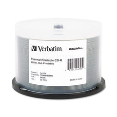 Verbatim - Office Machine Supplies & Accessories; Office Machine/Equipment Accessory Type: CD-R Discs ; For Use With: Thermal Printer ; Storage Capacity: 700MB ; Color: White - Exact Tool & Supply