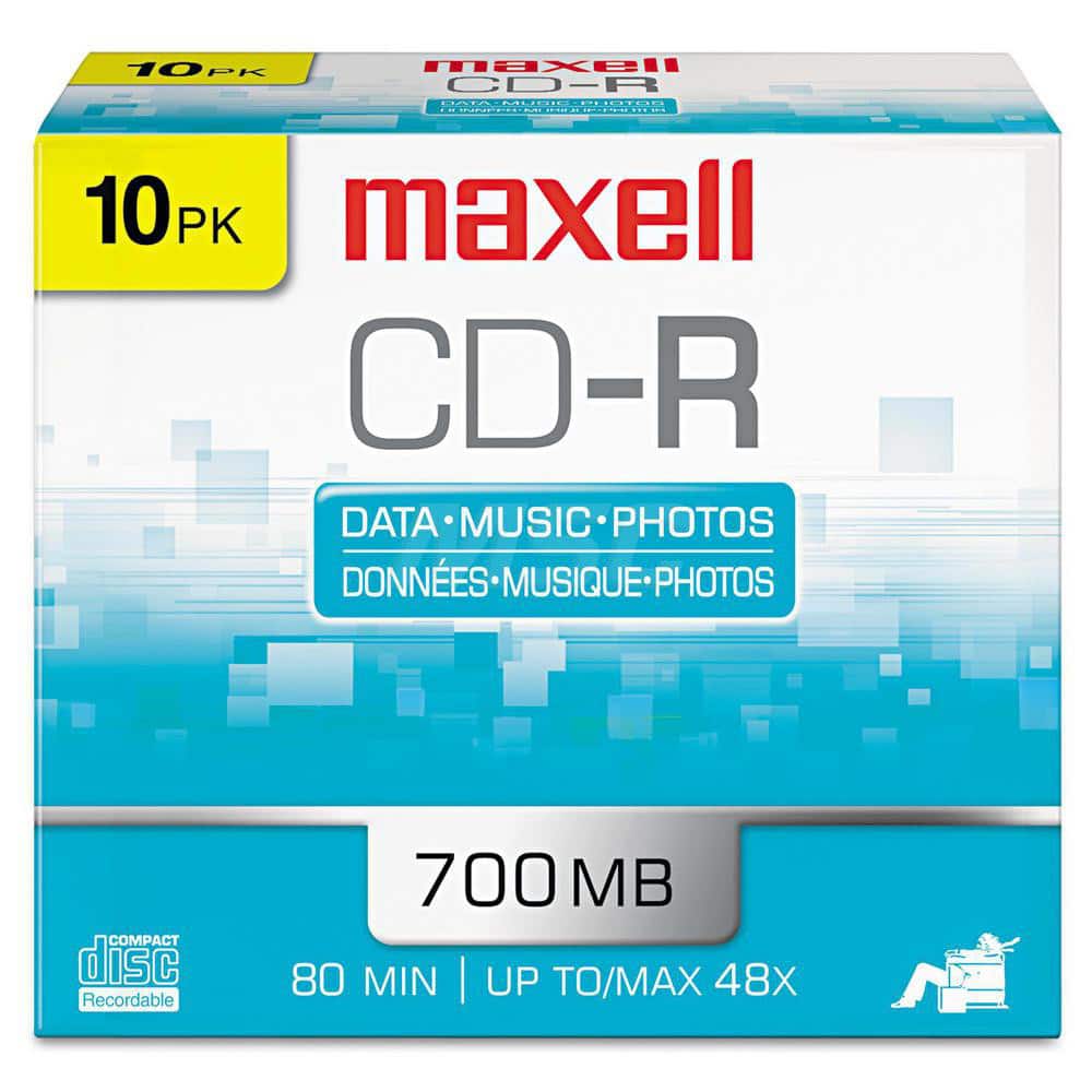 Maxell - Office Machine Supplies & Accessories; Office Machine/Equipment Accessory Type: CD-R Discs ; For Use With: Office Use ; Storage Capacity: 700MB ; Color: Silver - Exact Tool & Supply