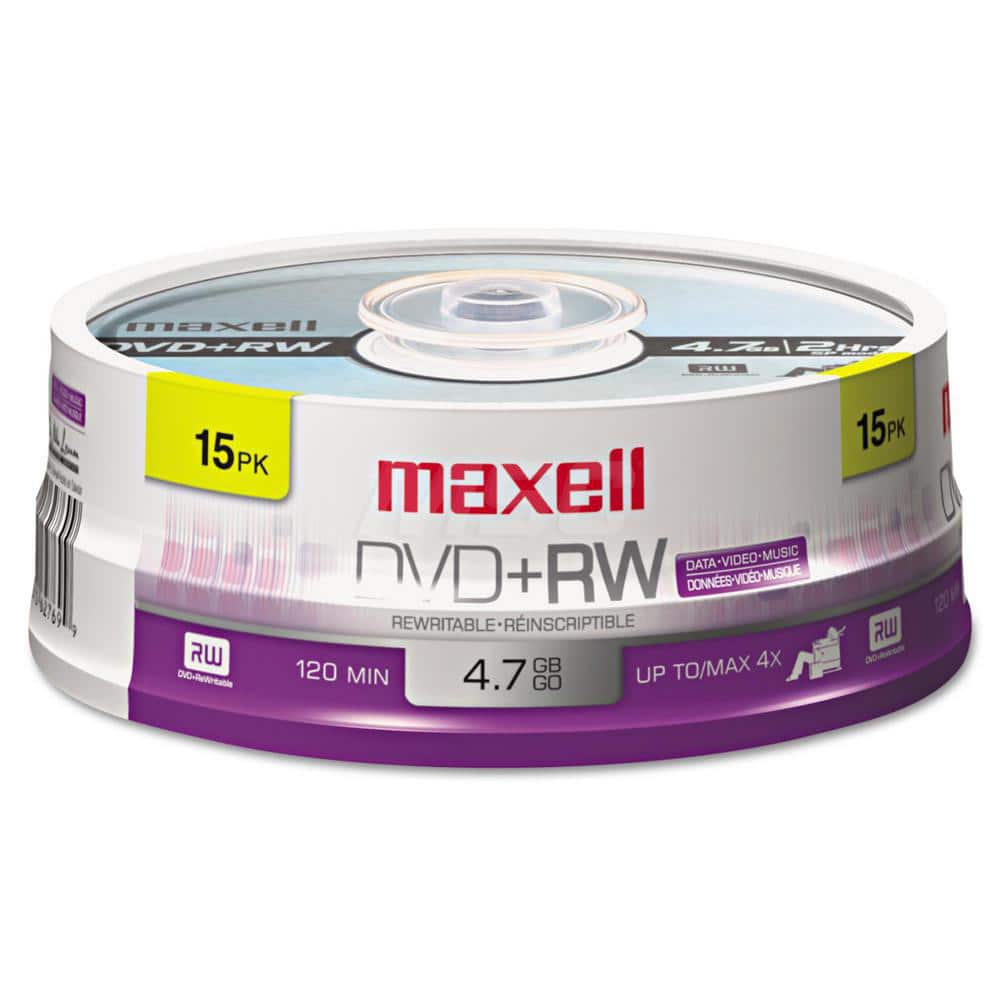 Maxell - Office Machine Supplies & Accessories; Office Machine/Equipment Accessory Type: DVD+RW Discs ; For Use With: DVD+RW Drives/Recorders & Dual DVD?RW/R Drives; Read By DVD+RW Compatible Playback Devices ; Color: Silver - Exact Tool & Supply