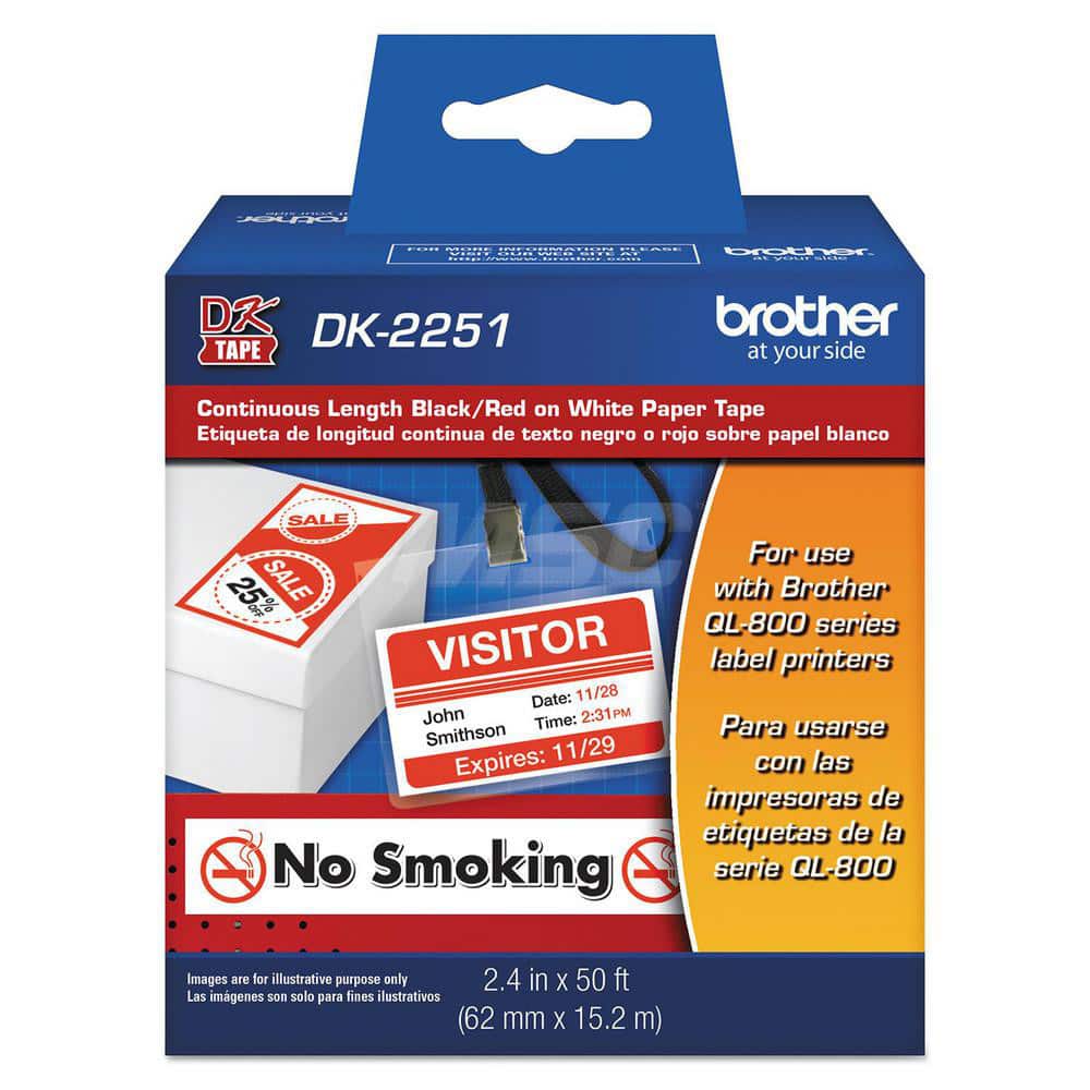 Brother - Office Machine Supplies & Accessories; Office Machine/Equipment Accessory Type: Label Tape ; For Use With: Brother QL800; QL810W; QL820NWB ; Color: Black; White - Exact Tool & Supply