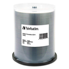 Verbatim - Office Machine Supplies & Accessories; Office Machine/Equipment Accessory Type: CD-R Discs ; For Use With: Inkjet Printer ; Storage Capacity: 700MB ; Color: White - Exact Tool & Supply