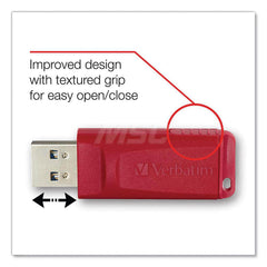 Verbatim - Office Machine Supplies & Accessories; Office Machine/Equipment Accessory Type: Flash Drive ; For Use With: Windows XP Vista & 7 & Higher; Mac OS X 10.1 & Higher; Linux kernel 2.6 & Higher ; Storage Capacity: 4GB ; Color: Blue; Green; Red - Exact Tool & Supply