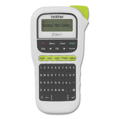 Brother - Electronic Label Makers; Type: Handheld Easy Portable Label Maker ; Accessories: 12 mm starter tape ; Power Source: (6) AAA Batteries; AC Adapter ; Resolution: 180 ; Additional Information: Brand: Brother; Product Line: P-Touch?; Compatible Tap - Exact Tool & Supply