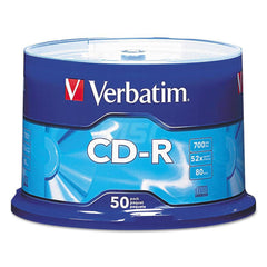 Verbatim - Office Machine Supplies & Accessories; Office Machine/Equipment Accessory Type: CD-R Discs ; For Use With: Office Use ; Storage Capacity: 700MB ; Color: Silver - Exact Tool & Supply