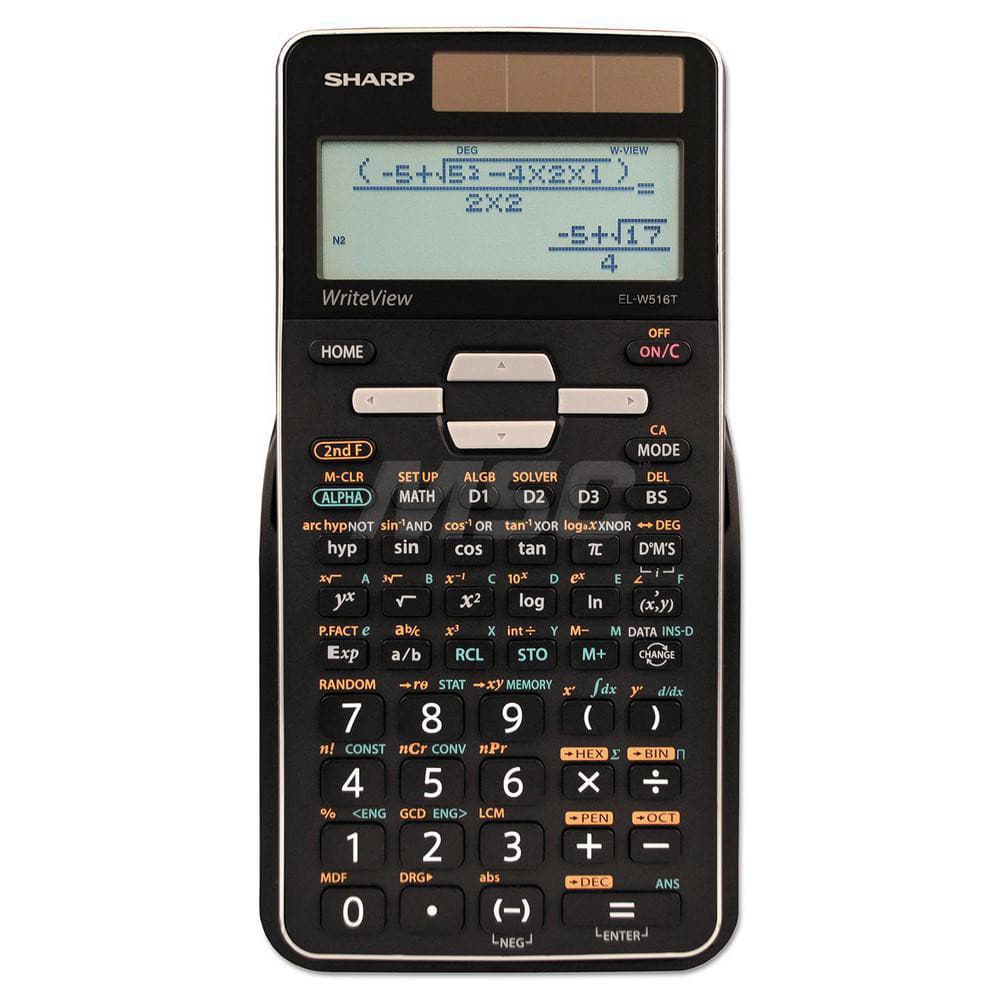 Victor - Calculators; Type: Scientific ; Type of Power: Battery; Solar ; Display Type: 16-Digit LCD ; Color: Black with Silver Accent ; Display Size: 4mm ; Number of Functions: 640 - Exact Tool & Supply