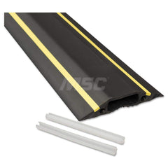 D-Line - On Floor Cable Covers; Cover Material: PVC ; Number of Channels: 1 ; Color: Black; Yellow ; Overall Length (Feet): 6 ; Maximum Compatible Cable Diameter (Inch): 21/64 ; Overall Width (Decimal Inch): 3-1/4 - Exact Tool & Supply