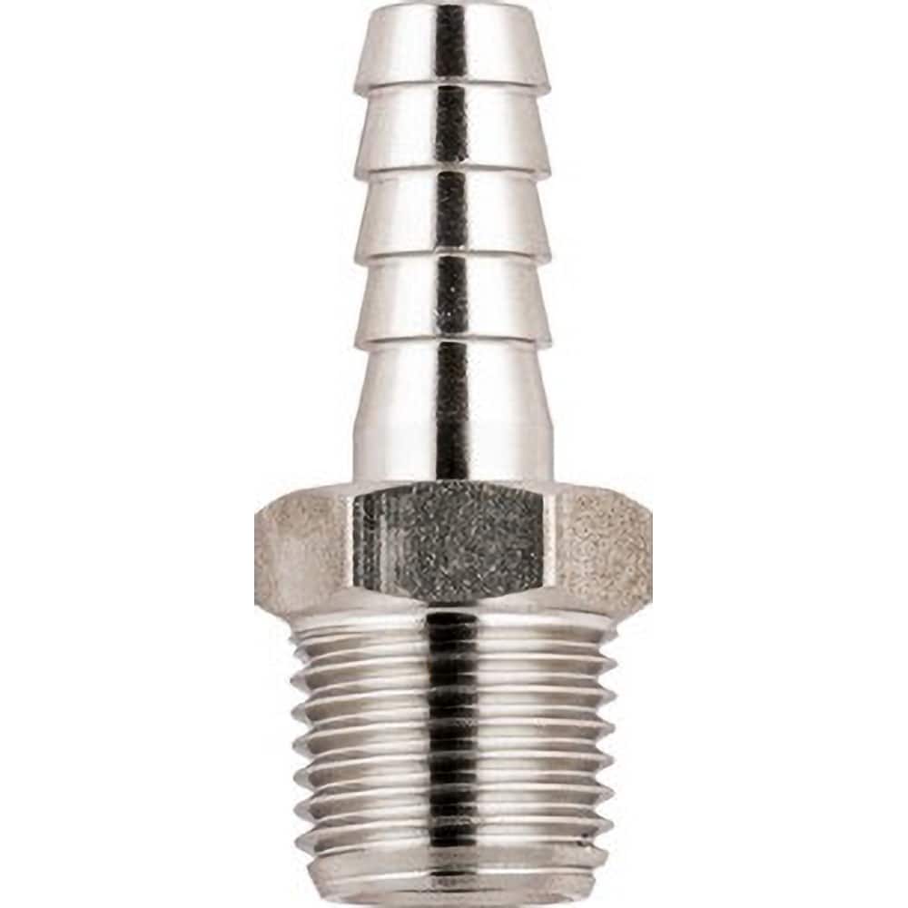 Aignep USA - Stainless Steel Pipe Fittings; Type: Male Hose Barb Adaptor ; Fitting Size: 1/2 ; End Connections: BSPT ; Material Grade: 316L Stainless Steel ; Pressure Rating (psi): 290 - Exact Tool & Supply