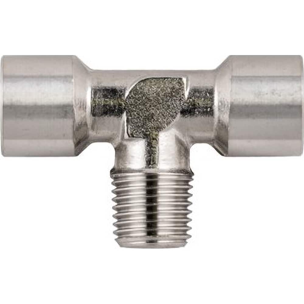 Aignep USA - Stainless Steel Pipe Fittings; Type: Female Tee w/Male Center Leg ; Fitting Size: 1/8 ; End Connections: BSPT x BSPP ; Material Grade: 316L Stainless Steel ; Pressure Rating (psi): 290 - Exact Tool & Supply