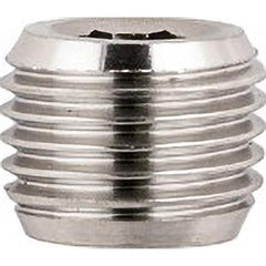 Aignep USA - Stainless Steel Pipe Fittings; Type: Male Plug ; Fitting Size: 1/2 ; End Connections: BSPT ; Material Grade: 316L Stainless Steel ; Pressure Rating (psi): 290 - Exact Tool & Supply