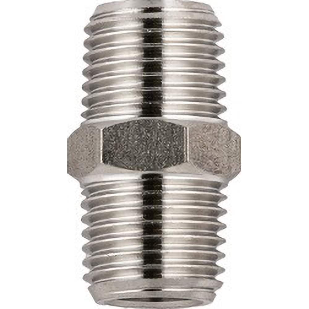 Aignep USA - Stainless Steel Pipe Nipples & Pipe; Style: Nipple ; Pipe Size: 3/8 (Inch); Length (Inch): 1 ; Material Grade: 316L Stainless Steel - Exact Tool & Supply