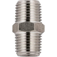 Aignep USA - Stainless Steel Pipe Nipples & Pipe; Style: Nipple ; Pipe Size: 3/8 (Inch); Length (Inch): 1 ; Material Grade: 316L Stainless Steel - Exact Tool & Supply