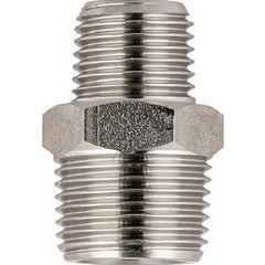 Aignep USA - Stainless Steel Pipe Nipples & Pipe; Style: Reducing Nipple ; Pipe Size: 3/8 x 1/2 (Inch); Length (Inch): 1 ; Material Grade: 316L Stainless Steel - Exact Tool & Supply