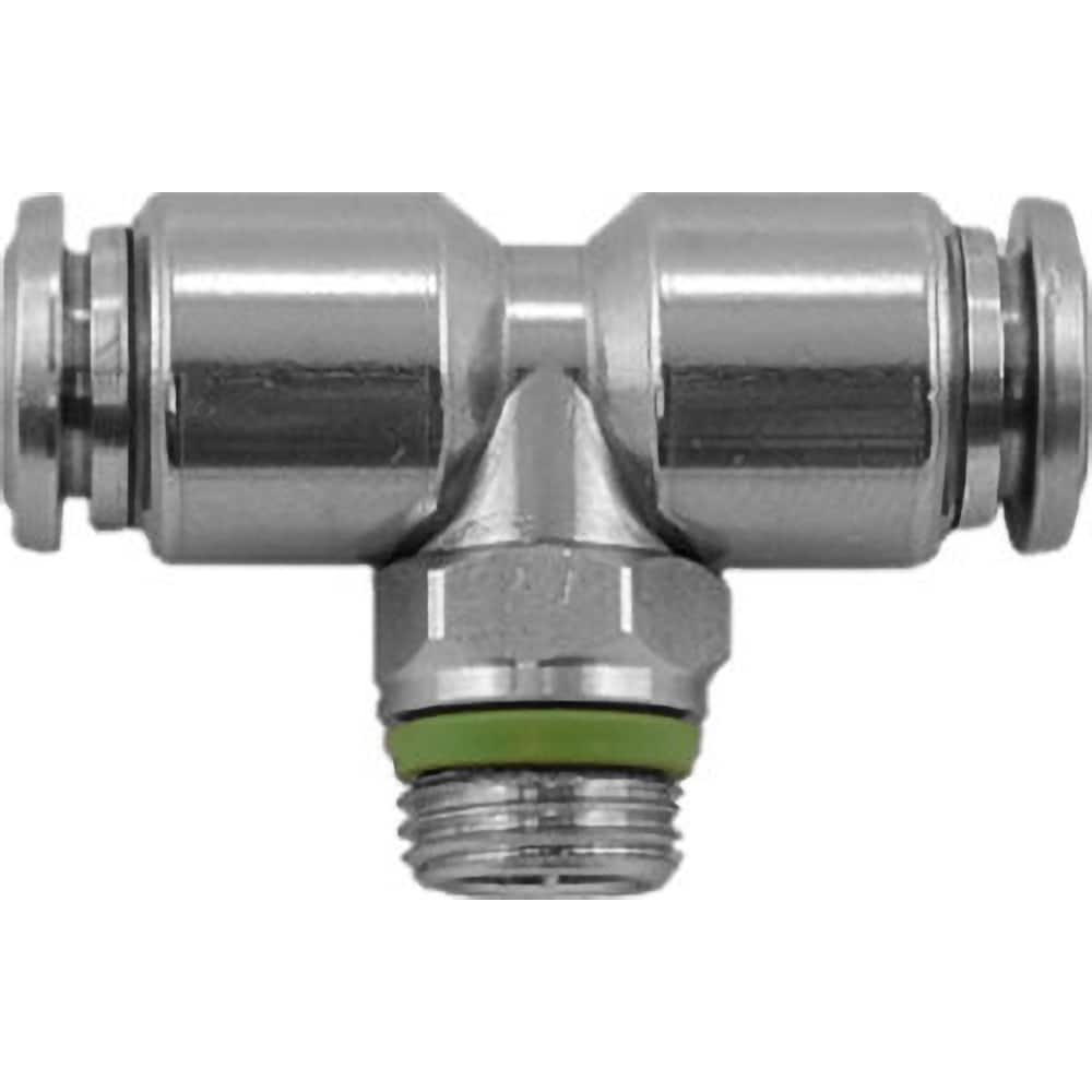 Aignep USA - Metal Push-To-Connect Tube Fittings; Type: Male Swivel Branch Tee ; Tube Outside Diameter (mm): 12 ; Maximum Working Pressure: 290.000 ; Connection Style: Push to Connect ; Connection Type: Push to Connect ; Material: 316L Stainless Steel - Exact Tool & Supply