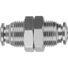 Aignep USA - Metal Push-To-Connect Tube Fittings; Type: Bulkhead Union ; Tube Outside Diameter (Inch): 1/2 ; Maximum Working Pressure: 290.000 ; Connection Style: Push to Connect ; Connection Type: Push to Connect ; Material: 316L Stainless Steel - Exact Tool & Supply