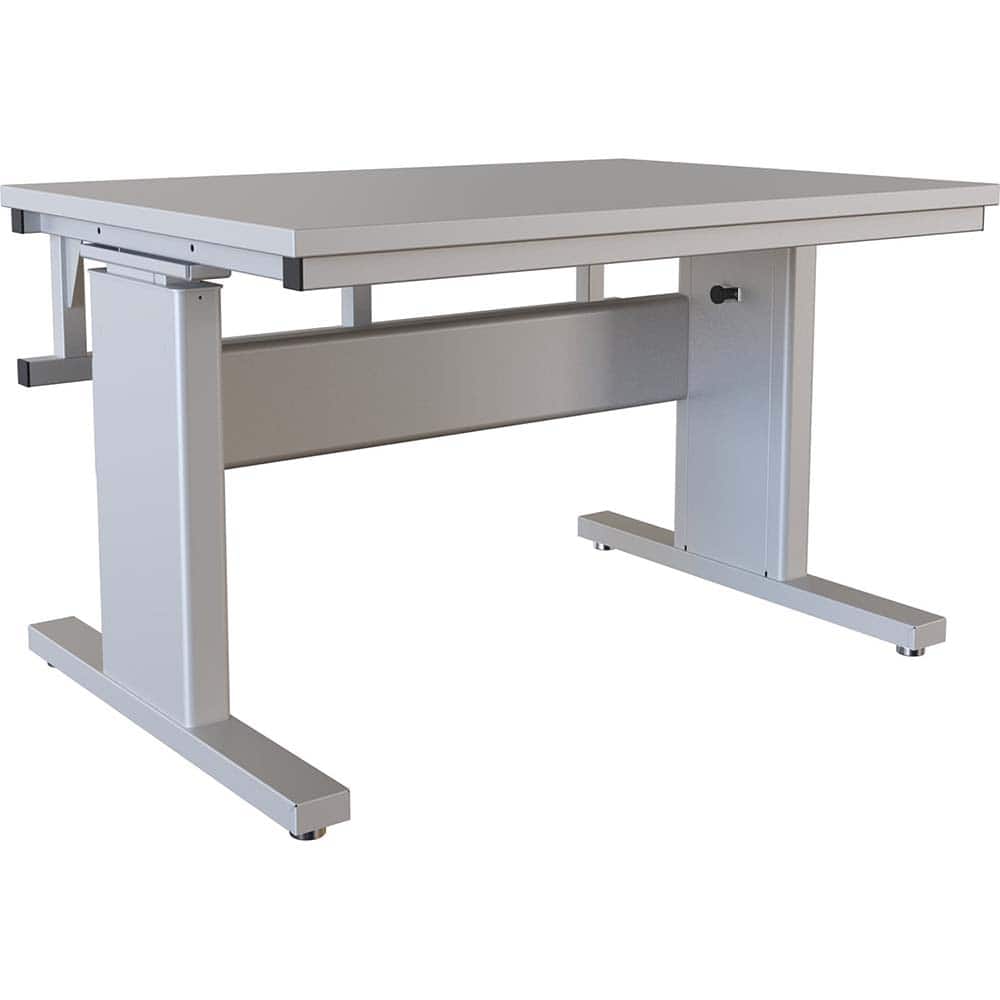 BOSTONtec - Stationary Work Benches, Tables; Type: Manual Height Adjustable Workstation ; Top Material: Laminate ; Width (Inch): 48 ; Depth (Inch): 36 ; Maximum Height (Inch): 44 ; Leg Style: Adjustable Height; C-Leg (Cantilever); Manual Height Adjustment - Exact Tool & Supply