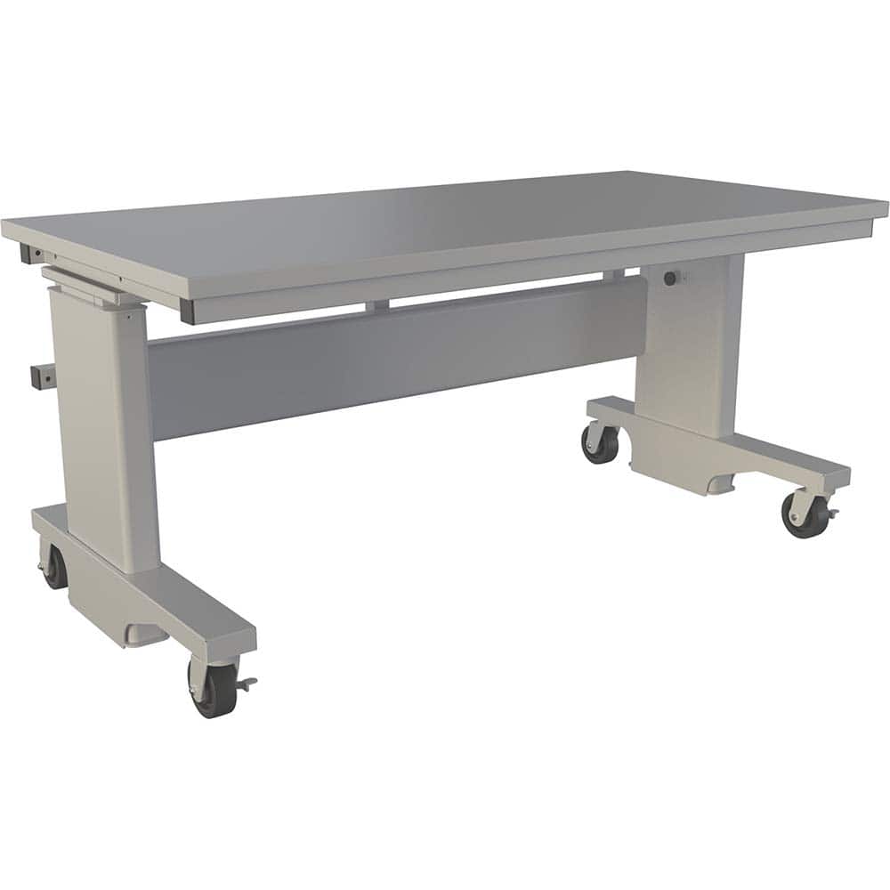 BOSTONtec - Mobile Work Benches; Type: Mobile Work Bench ; Length: 60 (Inch); Depth (Inch): 30 ; Height (Inch): 28 ; Maximum Height (Inch): 44 ; Top Material: Laminate - Exact Tool & Supply