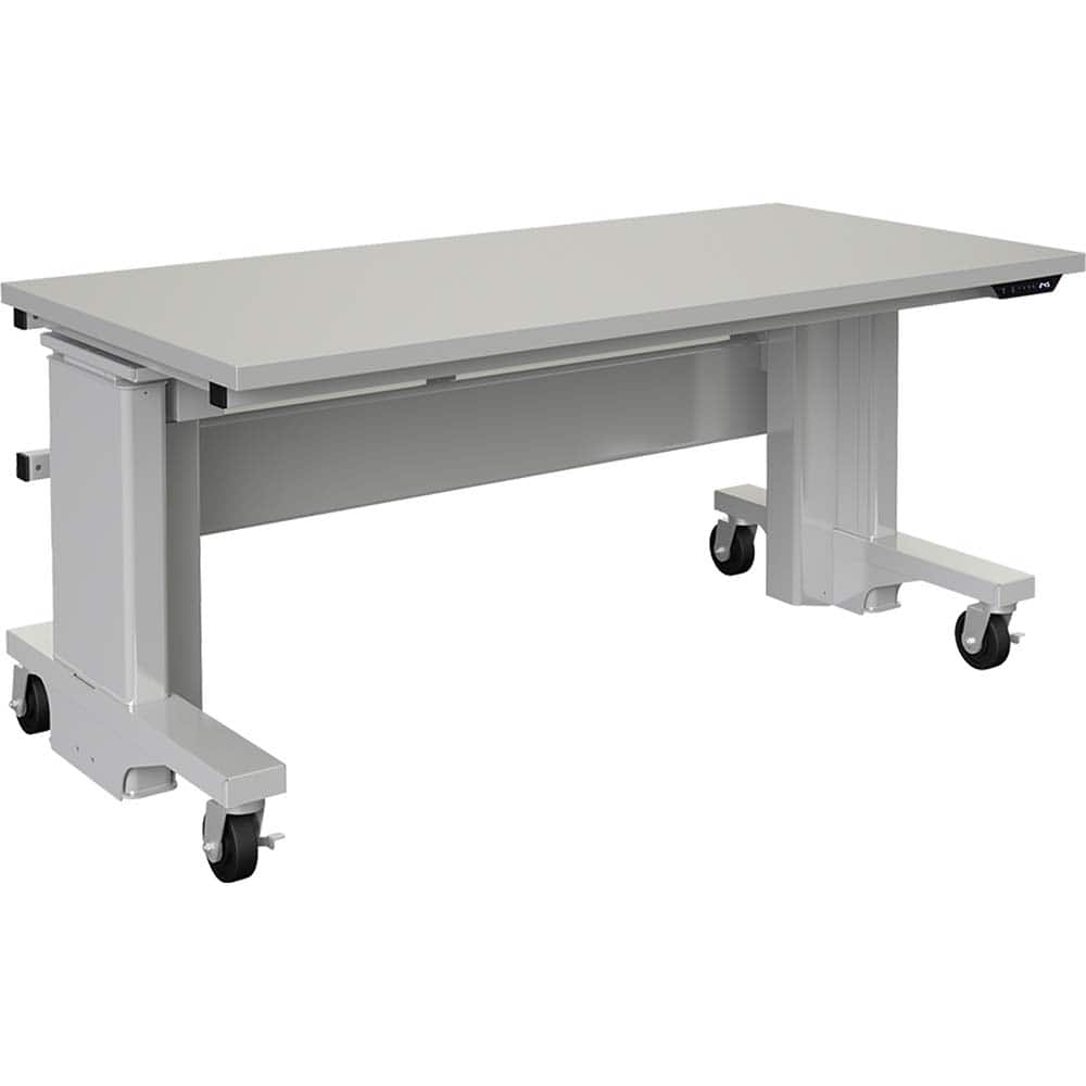 BOSTONtec - Mobile Work Benches; Type: Mobile Work Bench ; Length: 60 (Inch); Depth (Inch): 30 ; Height (Inch): 28 ; Maximum Height (Inch): 44 ; Top Material: Laminate - Exact Tool & Supply