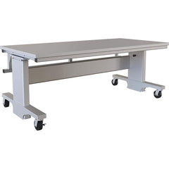 BOSTONtec - Mobile Work Benches; Type: Mobile Work Bench ; Length: 72 (Inch); Depth (Inch): 36 ; Height (Inch): 28 ; Maximum Height (Inch): 44 ; Top Material: Laminate - Exact Tool & Supply