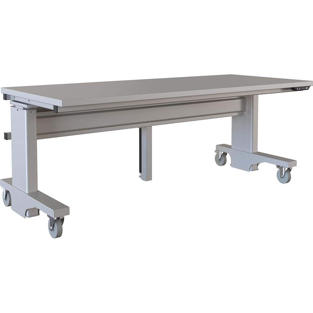 BOSTONtec - Mobile Work Benches; Type: Mobile Work Bench ; Length: 72 (Inch); Depth (Inch): 30 ; Height (Inch): 28 ; Maximum Height (Inch): 44 ; Top Material: Laminate - Exact Tool & Supply