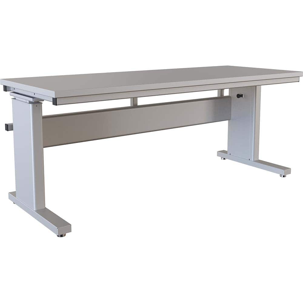 BOSTONtec - Stationary Work Benches, Tables; Type: Manual Height Adjustable Workstation ; Top Material: Laminate ; Width (Inch): 72 ; Depth (Inch): 30 ; Maximum Height (Inch): 44 ; Leg Style: Adjustable Height; C-Leg (Cantilever); Manual Height Adjustment - Exact Tool & Supply
