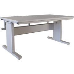 BOSTONtec - Stationary Work Benches, Tables; Type: Manual Height Adjustable Workstation ; Top Material: Laminate ; Width (Inch): 60 ; Depth (Inch): 36 ; Maximum Height (Inch): 44 ; Leg Style: Adjustable Height; C-Leg (Cantilever); Manual Height Adjustment - Exact Tool & Supply
