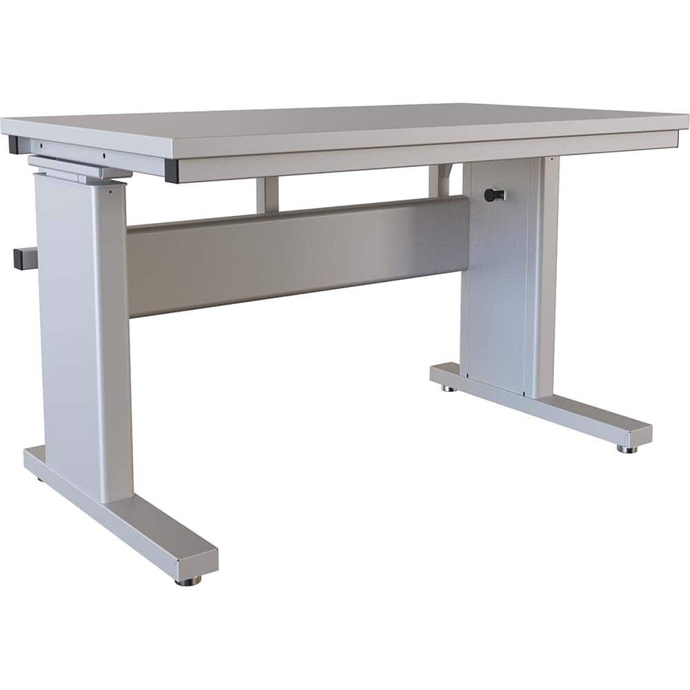 BOSTONtec - Stationary Work Benches, Tables; Type: Manual Height Adjustable Workstation ; Top Material: Laminate ; Width (Inch): 48 ; Depth (Inch): 30 ; Maximum Height (Inch): 44 ; Leg Style: Adjustable Height; C-Leg (Cantilever); Manual Height Adjustment - Exact Tool & Supply