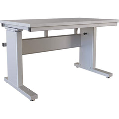 BOSTONtec - Stationary Work Benches, Tables; Type: Manual Height Adjustable Workstation ; Top Material: Laminate ; Width (Inch): 48 ; Depth (Inch): 30 ; Maximum Height (Inch): 44 ; Leg Style: Adjustable Height; C-Leg (Cantilever); Manual Height Adjustment - Exact Tool & Supply