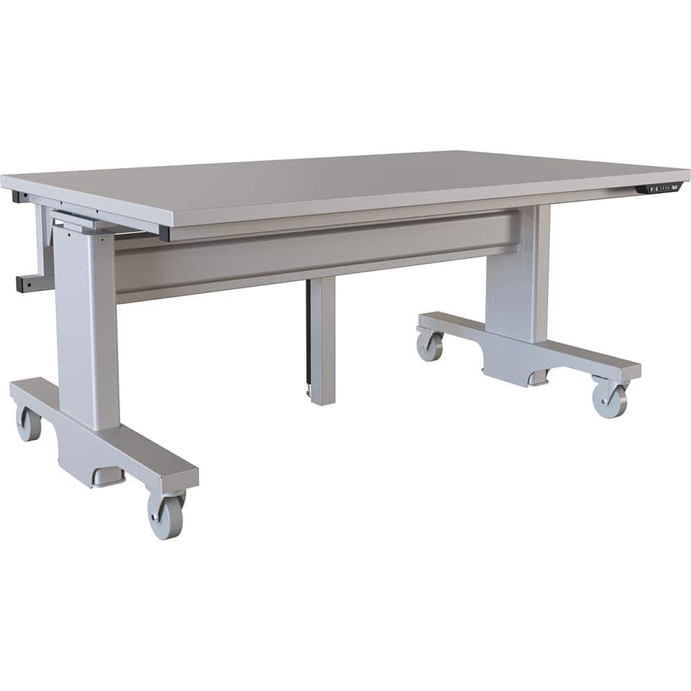 BOSTONtec - Mobile Work Benches; Type: Mobile Work Bench ; Length: 60 (Inch); Depth (Inch): 36 ; Height (Inch): 28 ; Maximum Height (Inch): 44 ; Top Material: Laminate - Exact Tool & Supply