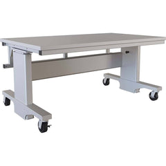 BOSTONtec - Mobile Work Benches; Type: Mobile Work Bench ; Length: 60 (Inch); Depth (Inch): 36 ; Height (Inch): 28 ; Maximum Height (Inch): 44 ; Top Material: Laminate - Exact Tool & Supply