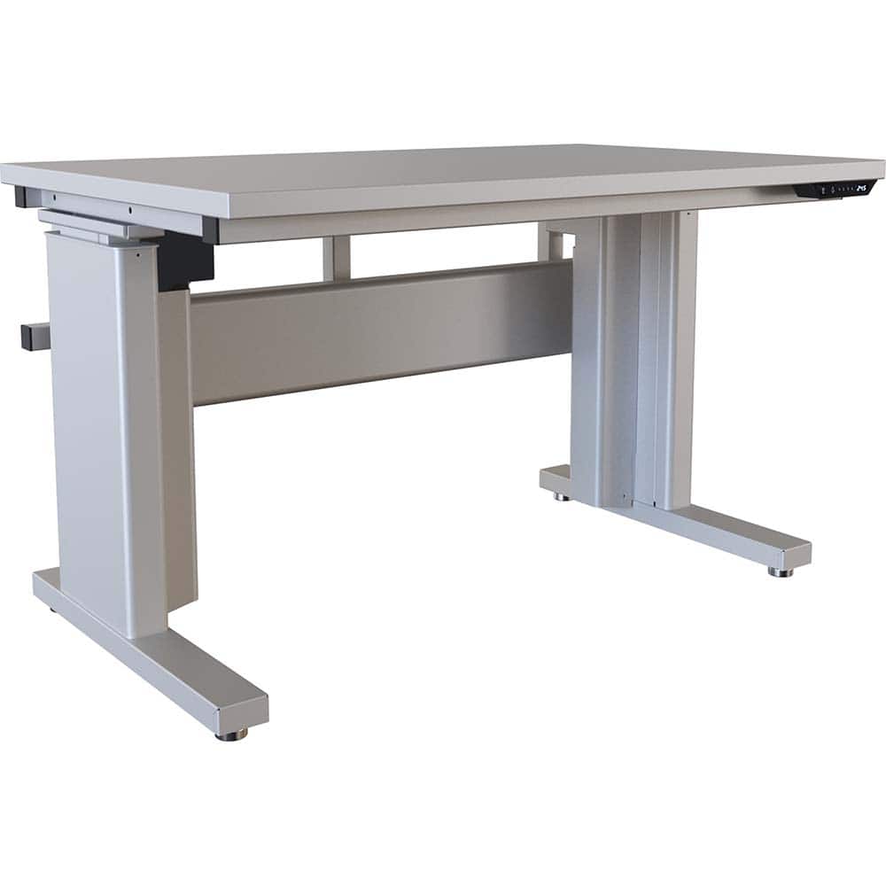 BOSTONtec - Stationary Work Benches, Tables; Type: Electric Height Adjustable Workstation ; Top Material: Laminate ; Width (Inch): 48 ; Depth (Inch): 30 ; Maximum Height (Inch): 44 ; Leg Style: Adjustable Height; C-Leg (Cantilever); Motor Height Adjustme - Exact Tool & Supply