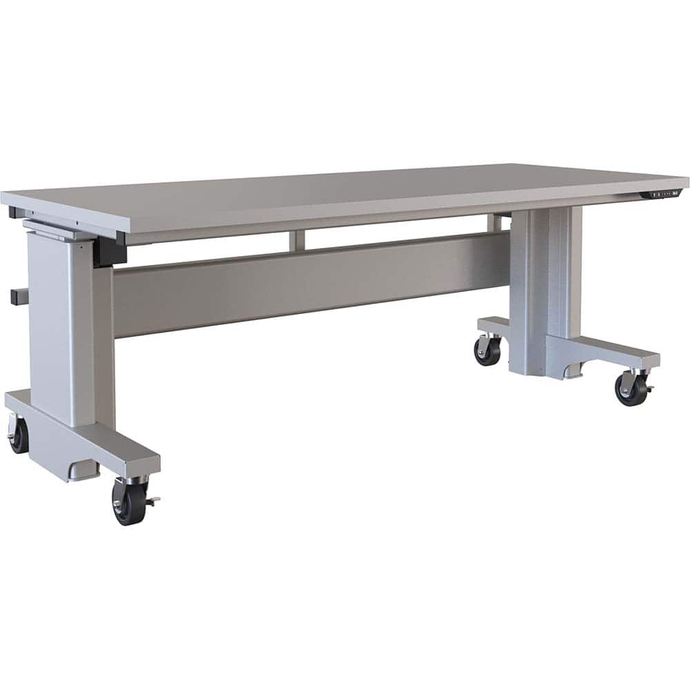 BOSTONtec - Mobile Work Benches; Type: Mobile Work Bench ; Length: 72 (Inch); Depth (Inch): 30 ; Height (Inch): 28 ; Maximum Height (Inch): 44 ; Top Material: Laminate - Exact Tool & Supply