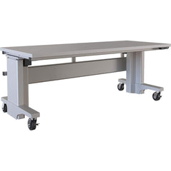 BOSTONtec - Mobile Work Benches; Type: Mobile Work Bench ; Length: 72 (Inch); Depth (Inch): 30 ; Height (Inch): 28 ; Maximum Height (Inch): 44 ; Top Material: Laminate - Exact Tool & Supply