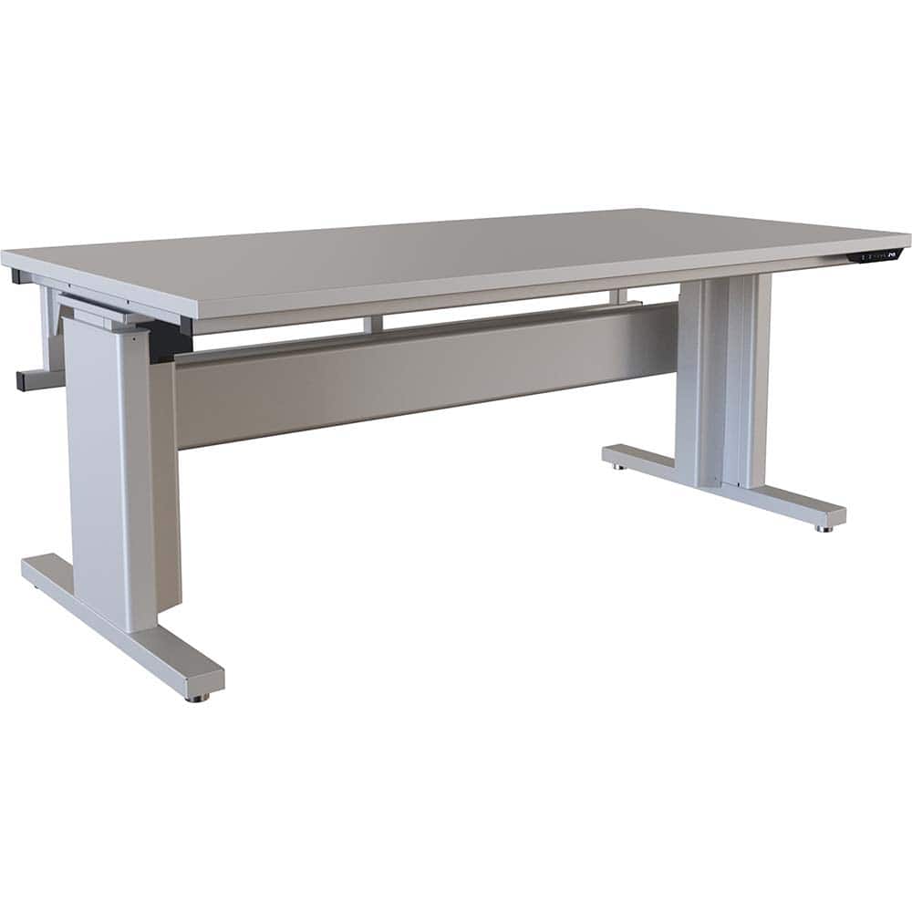 BOSTONtec - Stationary Work Benches, Tables; Type: Electric Height Adjustable Workstation ; Top Material: Laminate ; Width (Inch): 72 ; Depth (Inch): 36 ; Maximum Height (Inch): 44 ; Leg Style: Adjustable Height; C-Leg (Cantilever); Motor Height Adjustme - Exact Tool & Supply