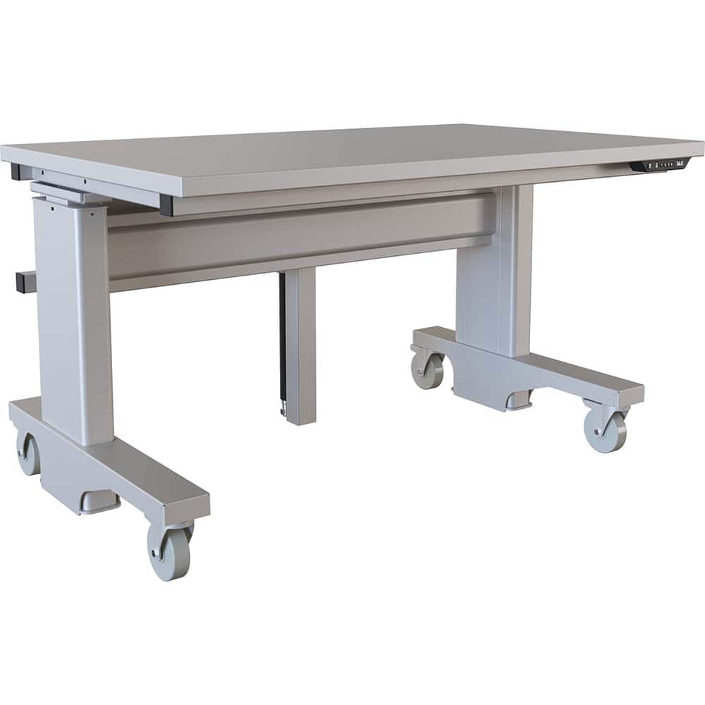 BOSTONtec - Mobile Work Benches; Type: Mobile Work Bench ; Length: 48 (Inch); Depth (Inch): 30 ; Height (Inch): 28 ; Maximum Height (Inch): 44 ; Top Material: Laminate - Exact Tool & Supply